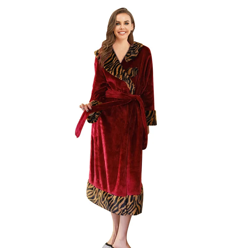 Witbuy Winter Night Wear Robes Women's Pajamas Casual Kimono Sleepwear Coat Tiger Print Bathrobe With Pockets Women Towel Gown
Witbuy Winter Night Wear Robes Women's Pajamas Casual Kimono Sleepwear Coat Tiger Print Bathrobe With Pockets Women Towel Gown