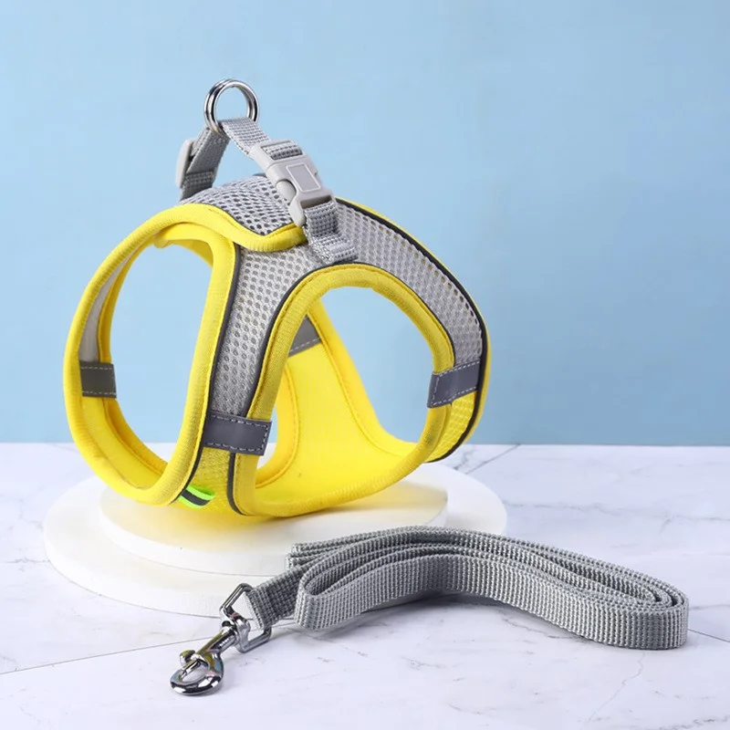 Breathable Cat Harness Escape Proof Reflective Yellow Vest Adjustable Kitten Collar Small Dog Necklace Pet Chest And Lead Set
Breathable Cat Harness Escape Proof Reflective Yellow Vest Adjustable Kitten Collar Small Dog Necklace Pet Chest And Lead Set