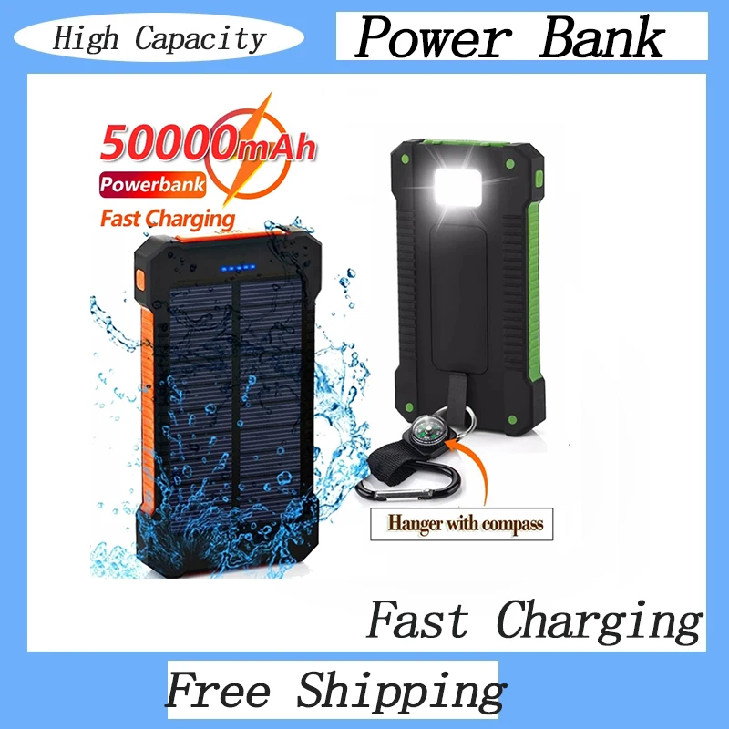 Solar 50000mAh Large Capacity Portable Power Bank for Xiaomi Samsung with 2 USB Ports Outdoor Travel External Battery Charger
Solar 50000mAh Large Capacity Portable Power Bank for Xiaomi Samsung with 2 USB Ports Outdoor Travel External Battery Charger