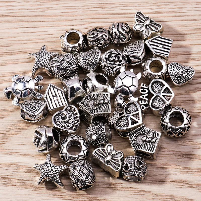 Mix 10/15/20pcs Vintage Silver Color Alloy Charms Beads Fit Charms Bracelets & Bangles Necklace for Women Men Jewelry Making
Mix 10/15/20pcs Vintage Silver Color Alloy Charms Beads Fit Charms Bracelets & Bangles Necklace for Women Men Jewelry Making