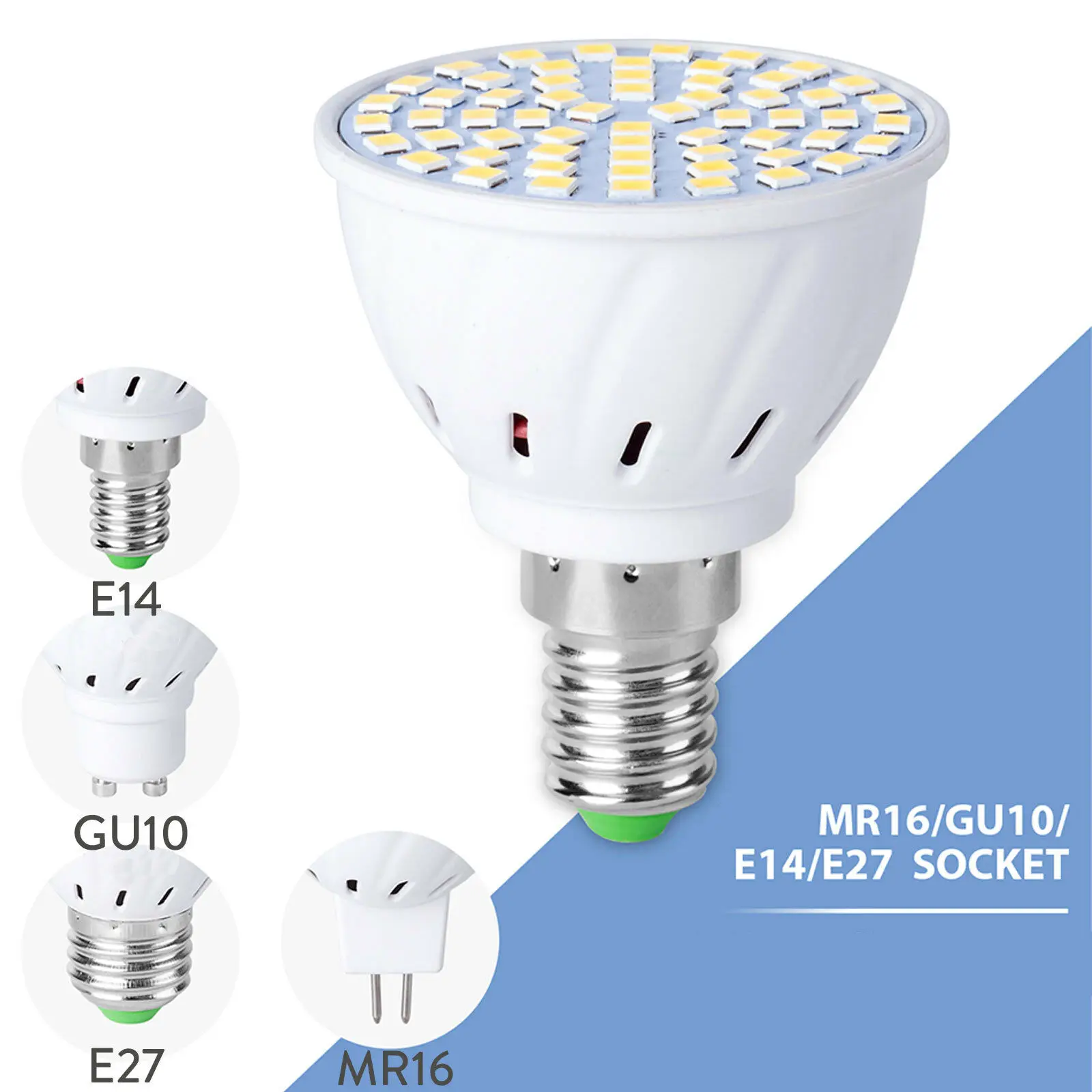 

LED Light Lamps E27 E14 MR16 GU10 4W 5W 6W Lampada LED Bulb Bombillas LED Spotlight 48LED 60LED 80LED SMD 2835 Lampara 220V 12V