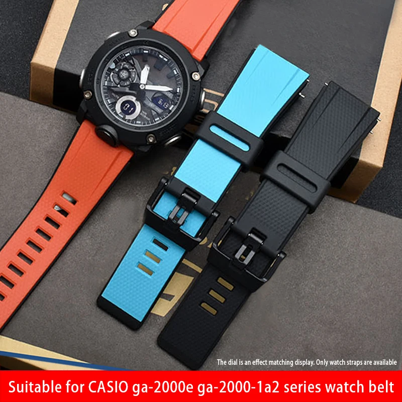 

Watchband Accessorie 24mm For Casio Resin Strap GA2000 PRG-600 PRW-6600 PRG-650 GA-2000 Waterproof Sport Silicone Watch Bracelet