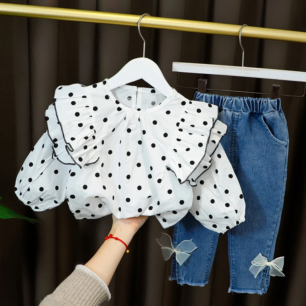 Long Set Fashion Years Bows 1 Kid 2 Clothing Trousers Baby For 4 Outfit Denim Dot + Cute 3 Girl Children Lace Collar Clothes
Long Set Fashion Years Bows 1 Kid 2 Clothing Trousers Baby For 4 Outfit Denim Dot + Cute 3 Girl Children Lace Collar Clothes