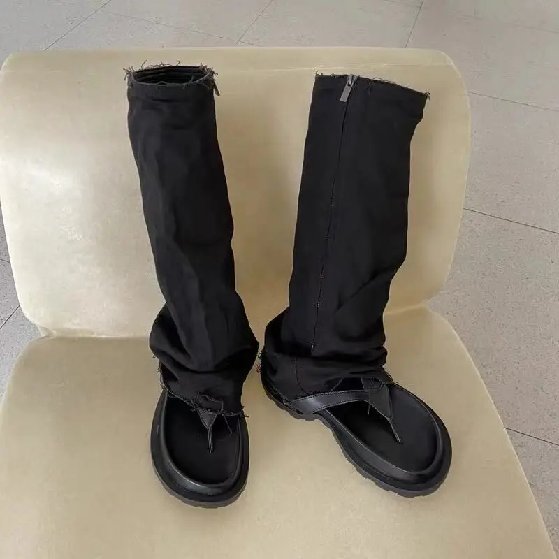 2022 New Women Boots Dark Style EVA PU Jeans Knee-High Summer Slip-On Round Toe Slipper Boots Styeet Style
2022 New Women Boots Dark Style EVA PU Jeans Knee-High Summer Slip-On Round Toe Slipper Boots Styeet Style