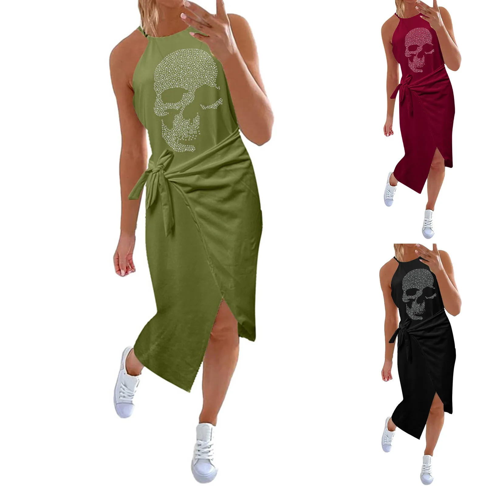 Tie Beach Dresses Women's Sleeveless Sundress Print Solid Casual Dress Sexy Off Shoulder Summer Woman 2022 Vest Robe New Lace-up
Tie Beach Dresses Women's Sleeveless Sundress Print Solid Casual Dress Sexy Off Shoulder Summer Woman 2022 Vest Robe New Lace-up