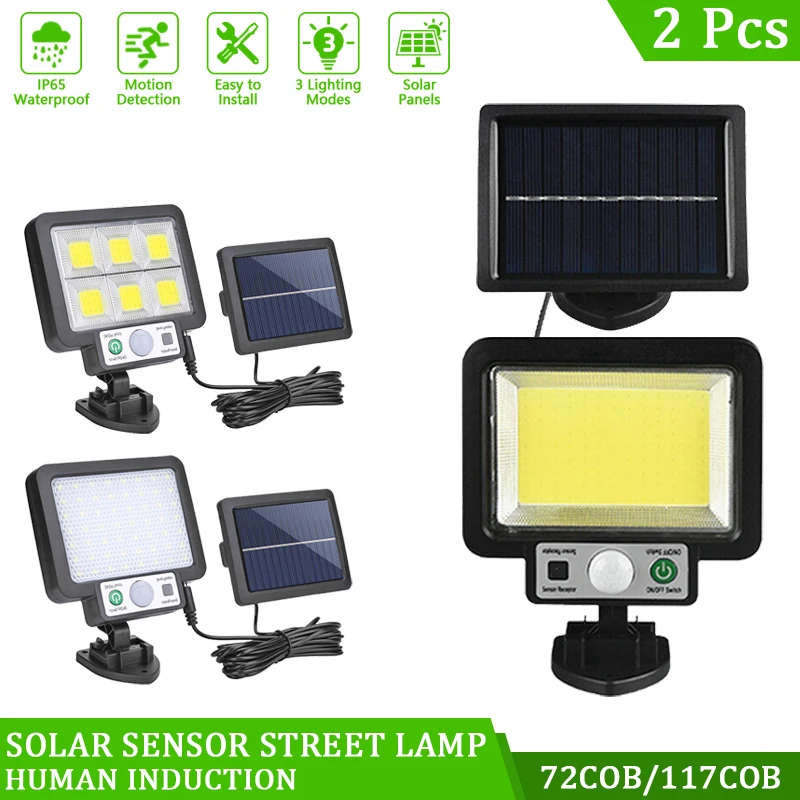 2Pcs 117COB Solar Light Waterproof Solar Powered Wall Light Outdoor Wall Emergency Street Security Lamp for Garden Decoration
2Pcs 117COB Solar Light Waterproof Solar Powered Wall Light Outdoor Wall Emergency Street Security Lamp for Garden Decoration