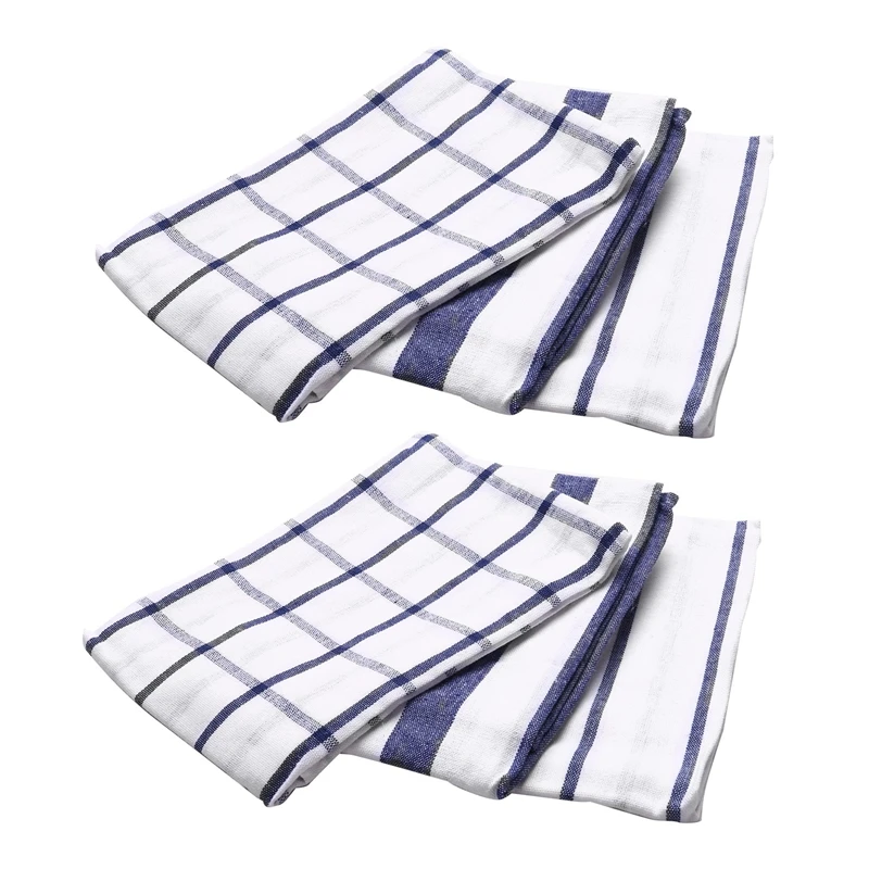 6Piece High Quality Blue White Plaid Striped Tea Towel Kitchen Towel Napkin Table Cloth 100% Cotton Woven Fabric 
6Piece High Quality Blue White Plaid Striped Tea Towel Kitchen Towel Napkin Table Cloth 100% Cotton Woven Fabric