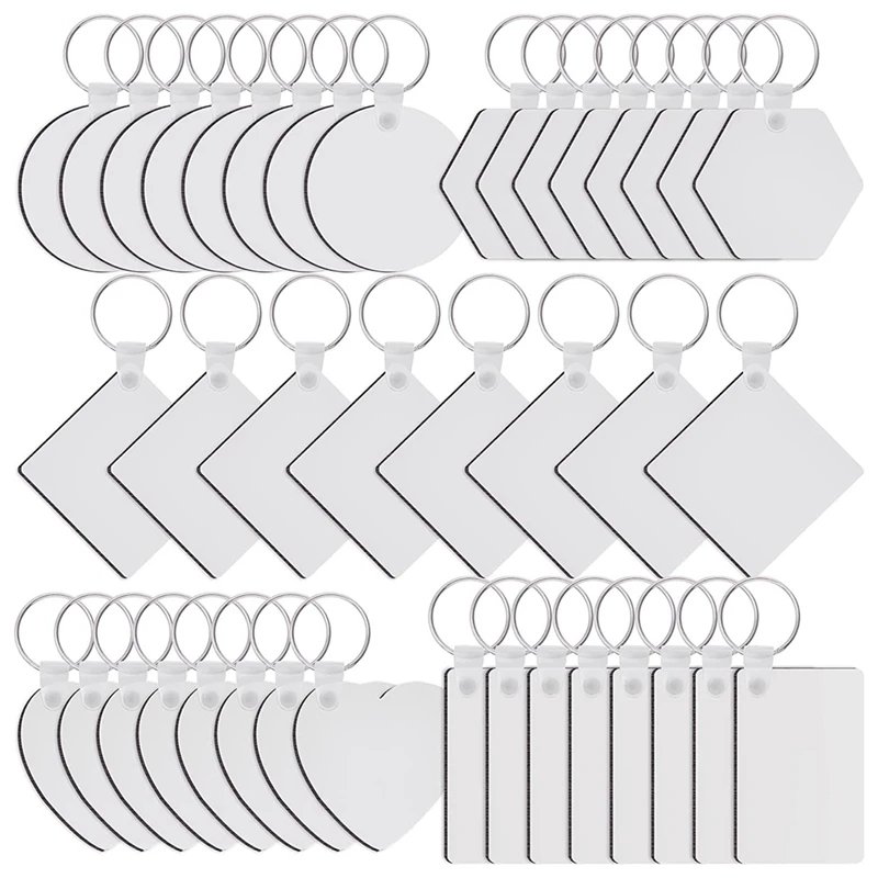 Key Ring Sublimation Blanks Set For Keychain Heat Transfer Keychain MDF Blanks With Key Rings, Double-Side Printed
Key Ring Sublimation Blanks Set For Keychain Heat Transfer Keychain MDF Blanks With Key Rings, Double-Side Printed