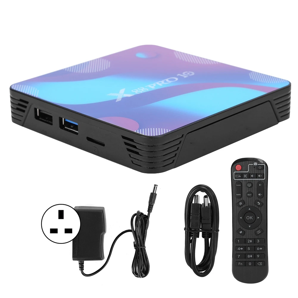 X88 PRO10 Internet TV Box Double Frequency WIFI Bluetooth 4.0 For Android 10.0 100-240V4+128G AU Plug
X88 PRO10 Internet TV Box Double Frequency WIFI Bluetooth 4.0 For Android 10.0 100-240V4+128G AU Plug