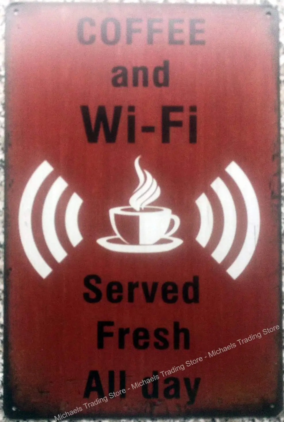 New Coffee And WiFi Metal Tin Sign Large Retro Style Poster Tips Kitchen Bar Office Cafe Farmhouse Family People Cave Garage
New Coffee And WiFi Metal Tin Sign Large Retro Style Poster Tips Kitchen Bar Office Cafe Farmhouse Family People Cave Garage