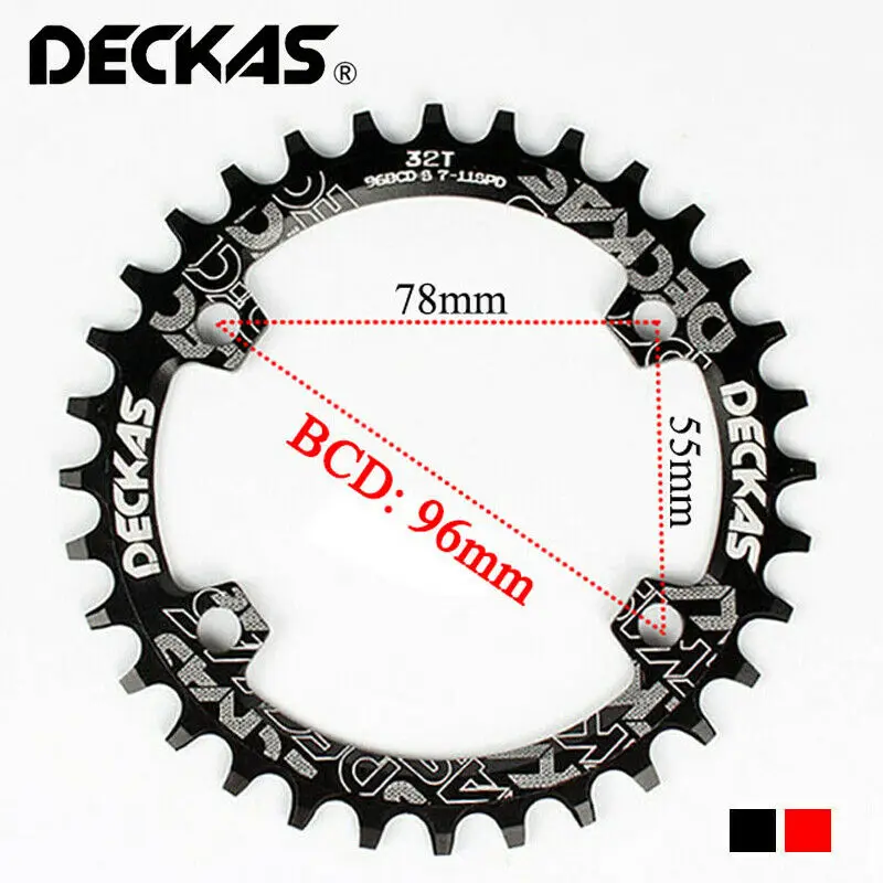 

DECKAS Narrow Wide Chainring 96BCD-S MTB Chain ring Road Bicycle Round Oval crankset mountain bike 32-38T Fit SHIMANO XTR,XT,SLX