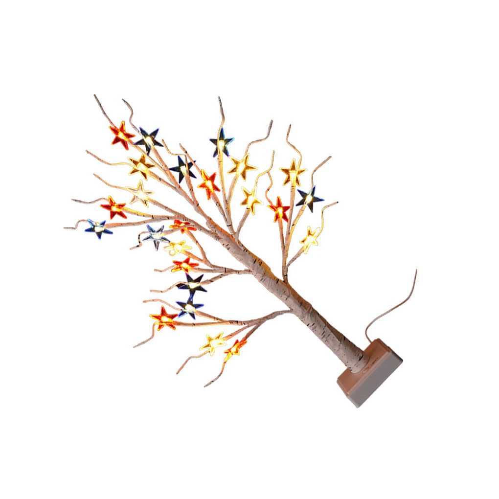 

ABS Night Lamp With Shapable Twigs For Tabletop Decoration Battery Stable Foundation Tree Light