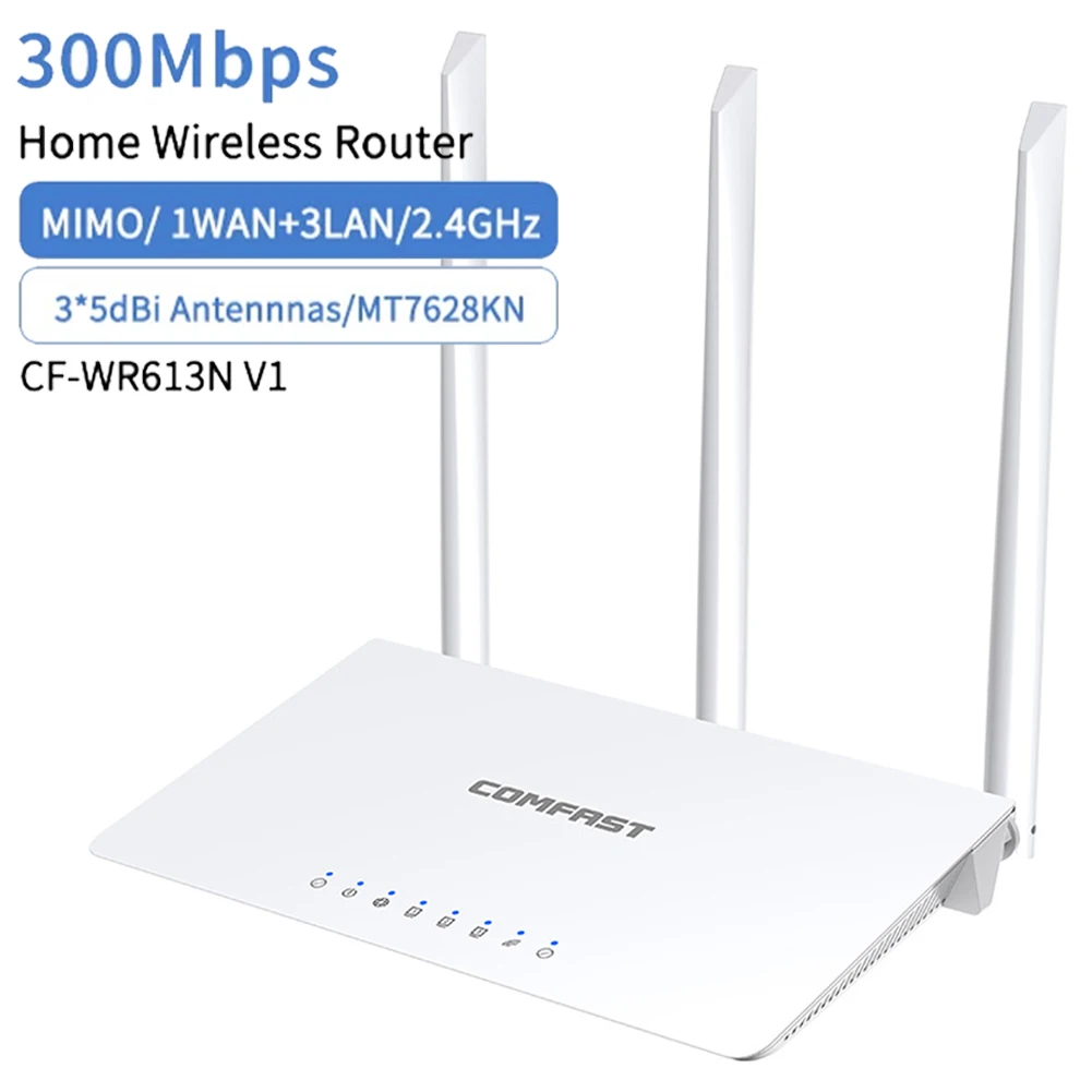 

300Mbps Wireless Router with High Gain Antennas Wide Coverage RJ45 Lan Port Wifi Routers 5G Wifi Repeater Wi-Fi Signal Amplifier