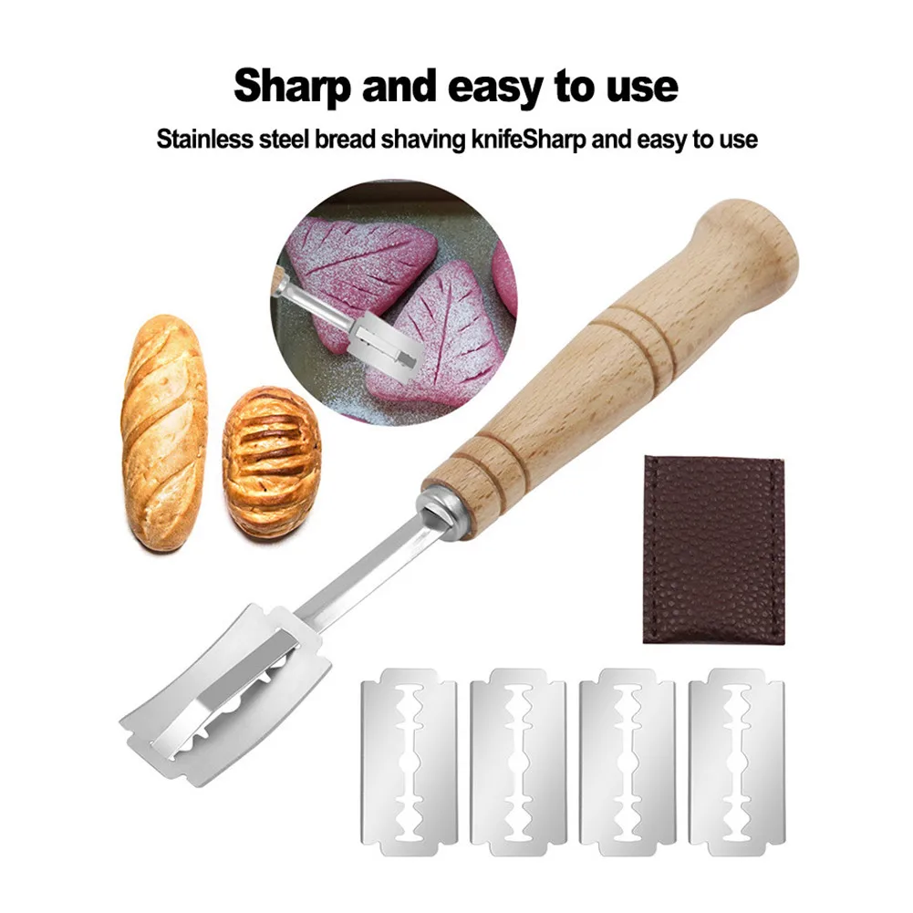 Cutter Tool Bread Lame Dough Bakers Razor Blade Scoring Slashing With 5 Blades Accessories Bakeware High Quality
Cutter Tool Bread Lame Dough Bakers Razor Blade Scoring Slashing With 5 Blades Accessories Bakeware High Quality