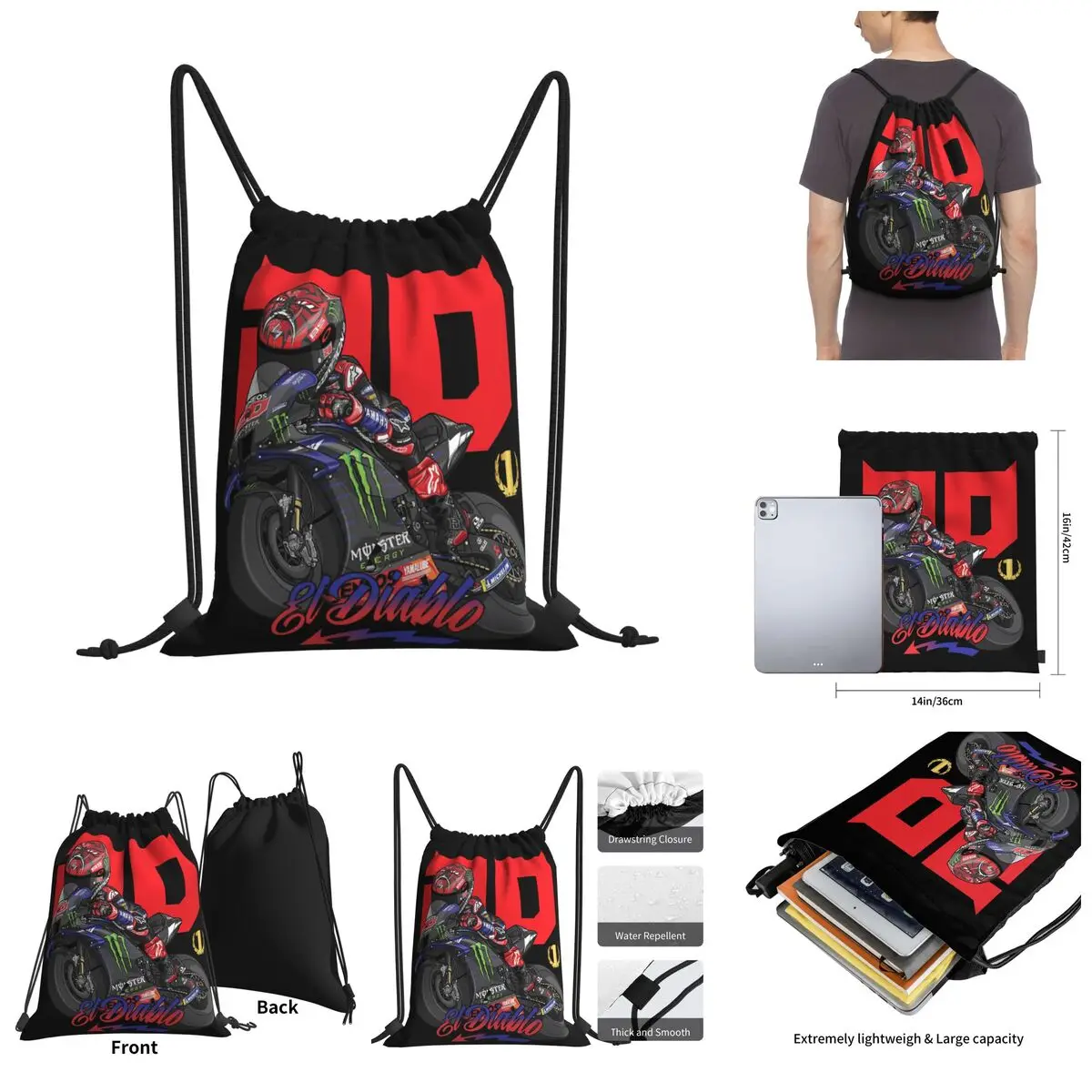 Champion Diablo Drawstring Bags Gym Bag Novelty Backpack Humor Graphic scooter Field pack
Champion Diablo Drawstring Bags Gym Bag Novelty Backpack Humor Graphic scooter Field pack
