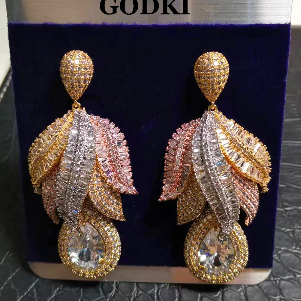 GODKI African Drop flower Earrings For Women Wedding Party Dubai Bridal Jewelry boucle d'oreille femme Gift Jewelry
GODKI African Drop flower Earrings For Women Wedding Party Dubai Bridal Jewelry boucle d'oreille femme Gift Jewelry