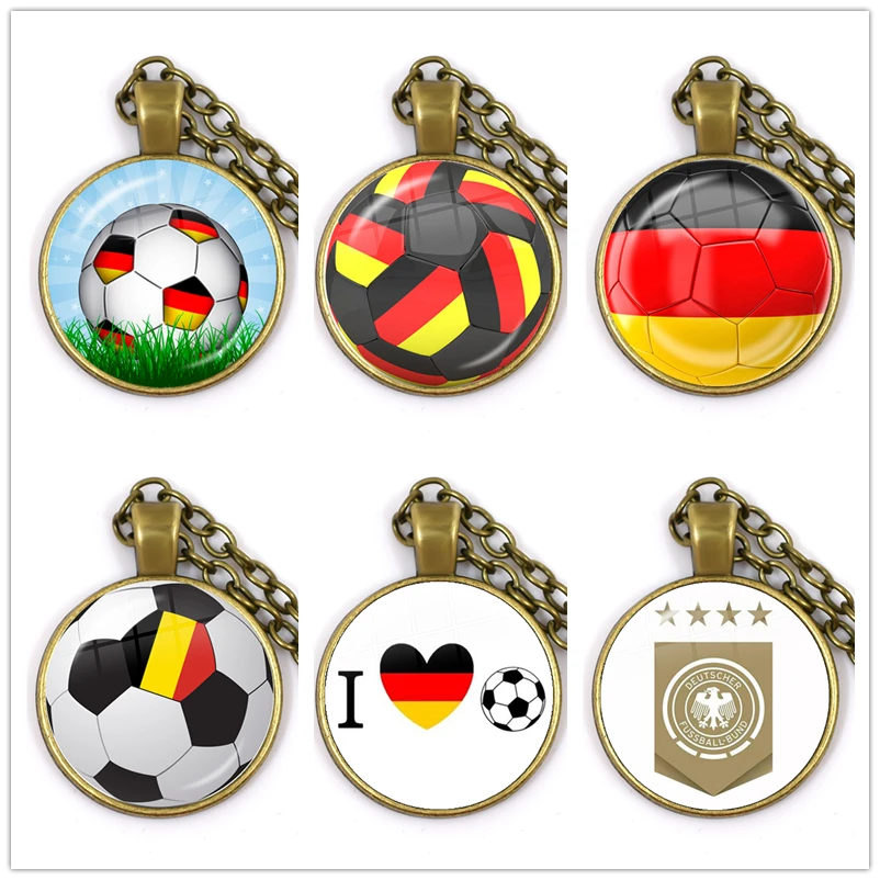 German Football Team Emblem Glass Cabochon Pendant Necklace Germany Flag and Football Logo European Football Fans Jewelry Gift
German Football Team Emblem Glass Cabochon Pendant Necklace Germany Flag and Football Logo European Football Fans Jewelry Gift