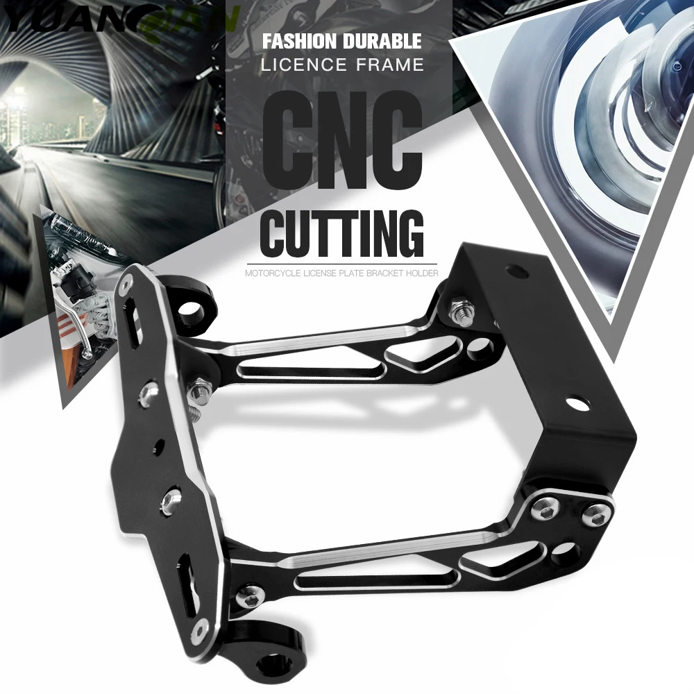 

CNC Motorcycle License Plate Bracket Holder for honda PCX125 GROM CBR250R CBR300R/CB300F/FA CBR500R/CB500F/X yamaha R3 R6 R25
