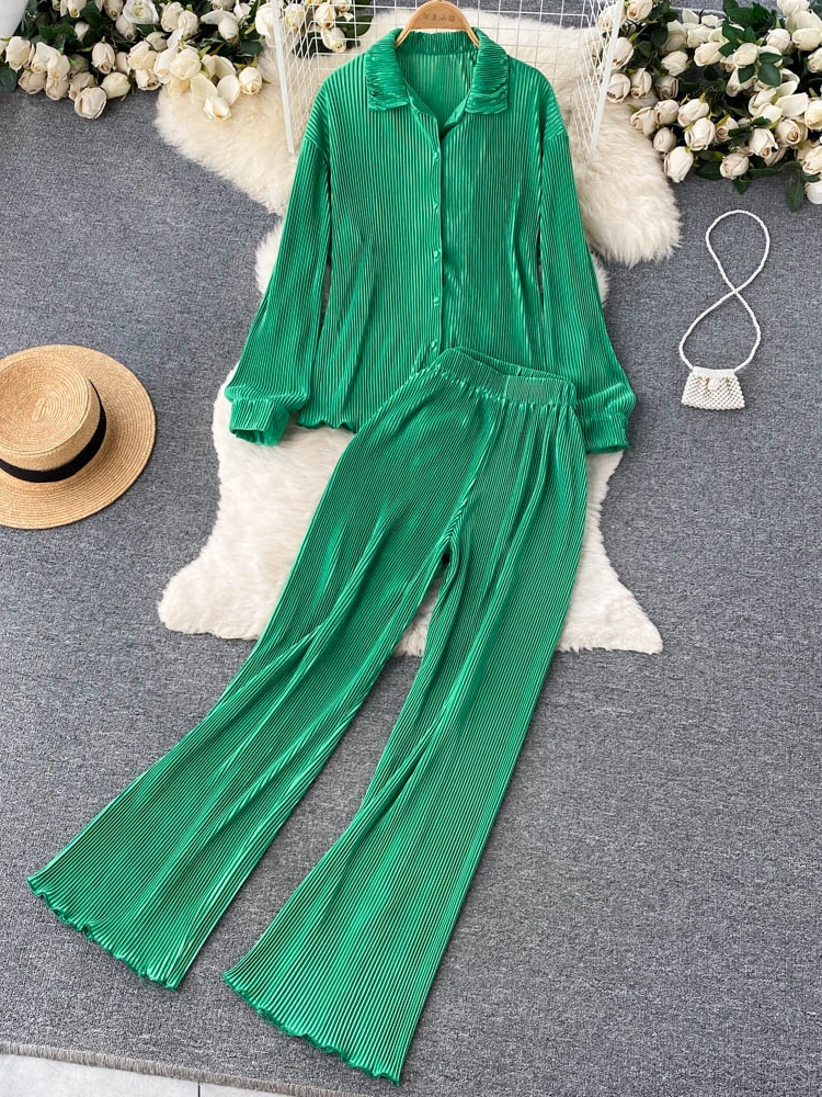 Autumn Women Casual Solid Two Piece Set Vintage Long Sleeve Single Breasted Blouse & High Waist Pants Suit New
Autumn Women Casual Solid Two Piece Set Vintage Long Sleeve Single Breasted Blouse & High Waist Pants Suit New