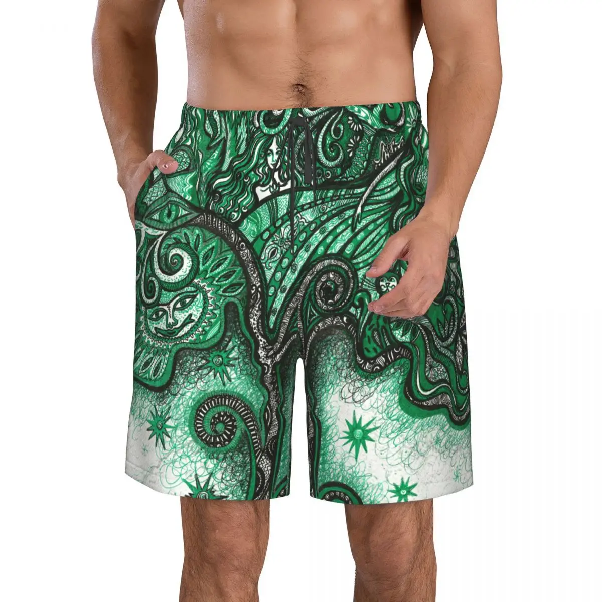 

Быстросохнущие плавательные шорты для мужчин, купальники, мужской купальник, плавки, летняя пляжная одежда для купания, волшебное дерево