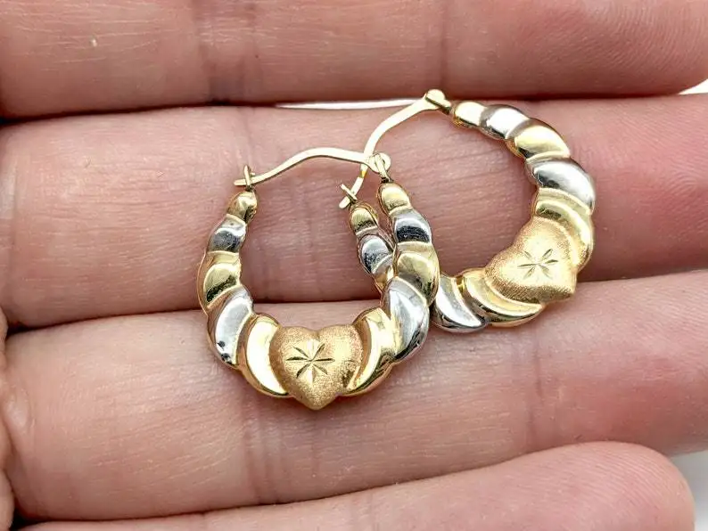 Hot Sale New 2022 Fashion Two Tone Peach Heart Earrings Geometric Heart Jewelry for Women Girl Gift
Hot Sale New 2022 Fashion Two Tone Peach Heart Earrings Geometric Heart Jewelry for Women Girl Gift