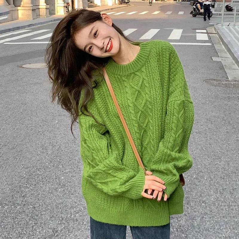 Twist Sweater Women Outer Wear New Autumn Winter Thickened Vintage Korean Loose Long Pullover Sweater Jacket Female Blouse
Twist Sweater Women Outer Wear New Autumn Winter Thickened Vintage Korean Loose Long Pullover Sweater Jacket Female Blouse