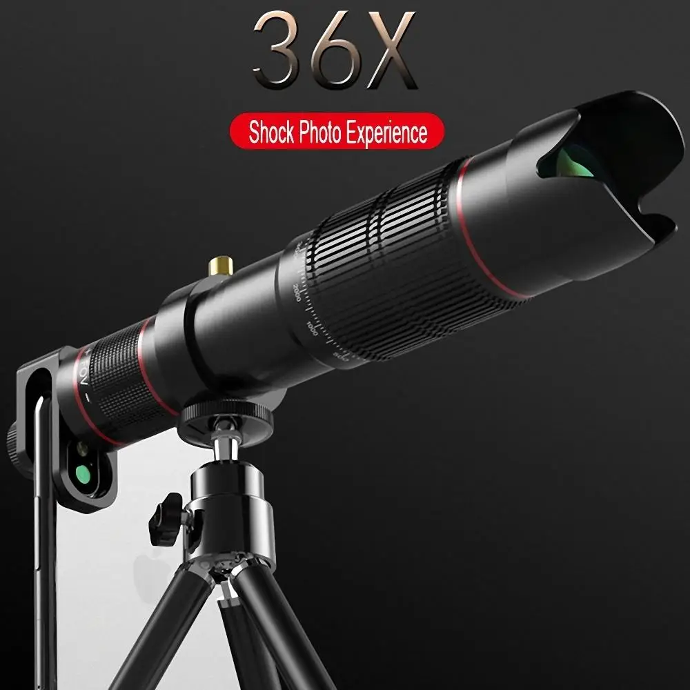 Universal 36x Zoom Mobile Phone Telescope Lens Telephoto External Smartphone Camera Lens
Universal 36x Zoom Mobile Phone Telescope Lens Telephoto External Smartphone Camera Lens