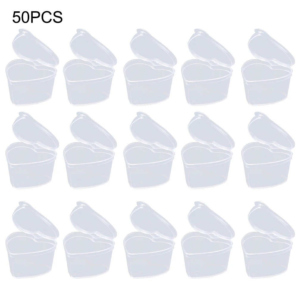 50pcs Universal Heart Shaped Art Craft Making With Lid Sealing Transparent Slime Storage Container Small Plastic Box Anti Dust
50pcs Universal Heart Shaped Art Craft Making With Lid Sealing Transparent Slime Storage Container Small Plastic Box Anti Dust
