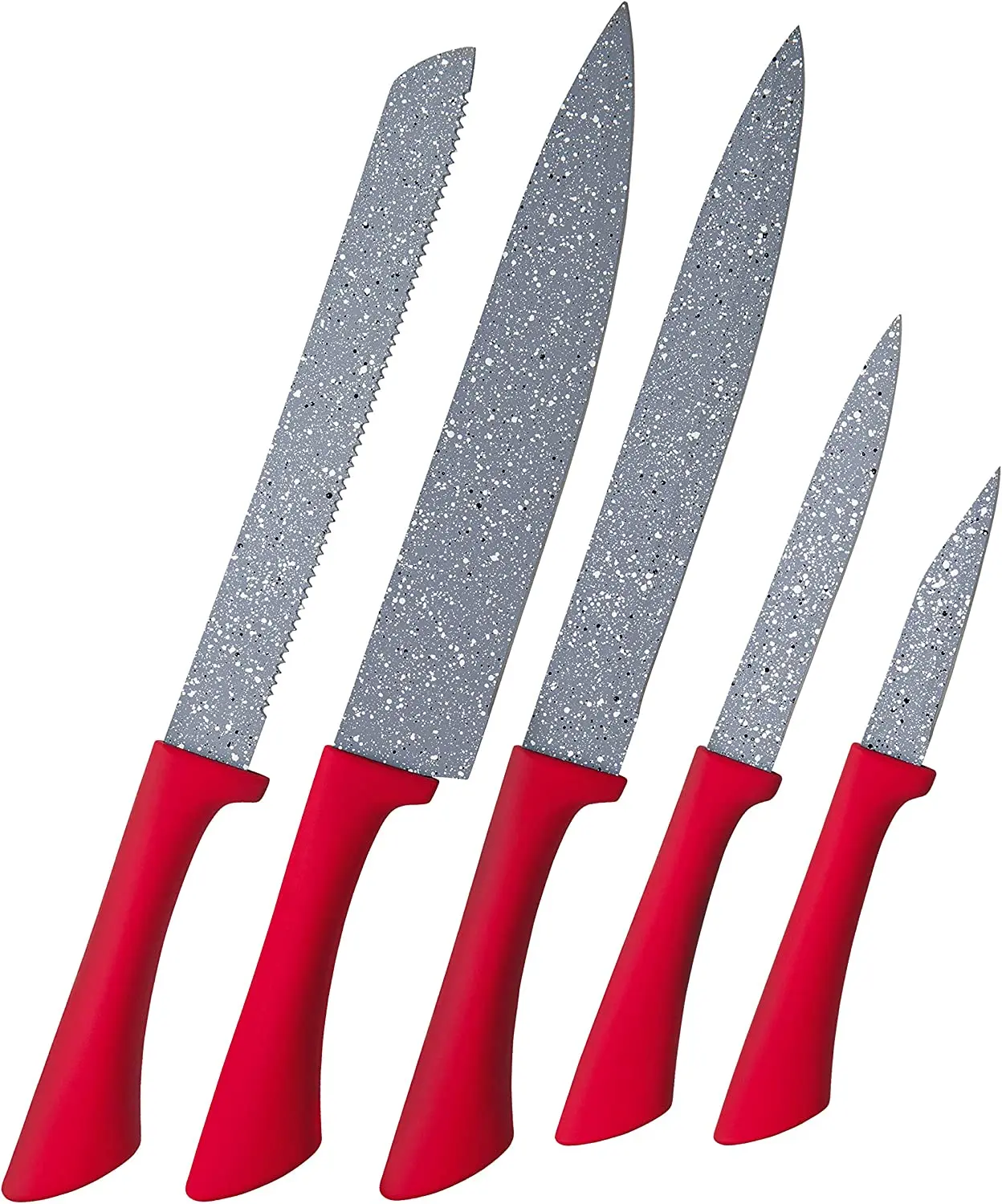 Knife Set 5 Pieces, Colorstone Volcano, red, FAC5487, Home Cooking Set Boning Bread Meat Handle Kitchen Knives Accessories
Knife Set 5 Pieces, Colorstone Volcano, red, FAC5487, Home Cooking Set Boning Bread Meat Handle Kitchen Knives Accessories
