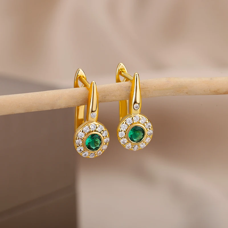 Green Round Zircon Stud Earrings for Women Stainless Steel Couple Earrings Trend 2022 Wedding Piercing Jewelry pendientes mujer
Green Round Zircon Stud Earrings for Women Stainless Steel Couple Earrings Trend 2022 Wedding Piercing Jewelry pendientes mujer