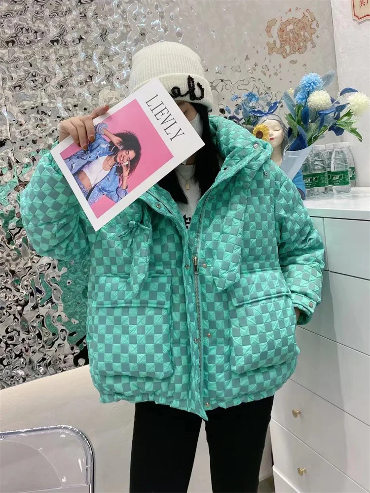 White Duck Down Cotton Coat Women Blue Plaid Korean Loose Hooded Parkas 2022 Winter New Fashion Casual Long Sleeve Thick Coats
White Duck Down Cotton Coat Women Blue Plaid Korean Loose Hooded Parkas 2022 Winter New Fashion Casual Long Sleeve Thick Coats