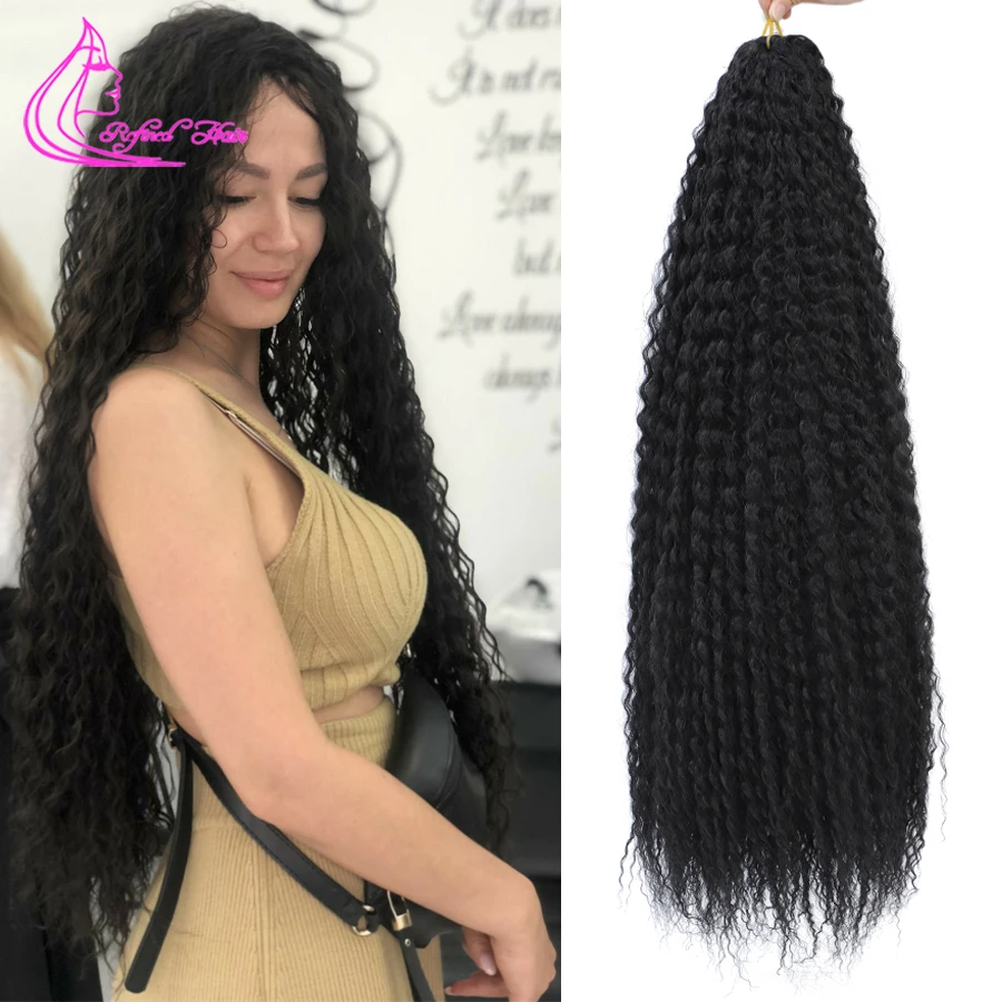 

Synthetic Afro Kinky Curly Crochet Braids Soft Ombre Braiding Hair Extensions Marly Hair For Women Brown 613 Honey Blonde Hair