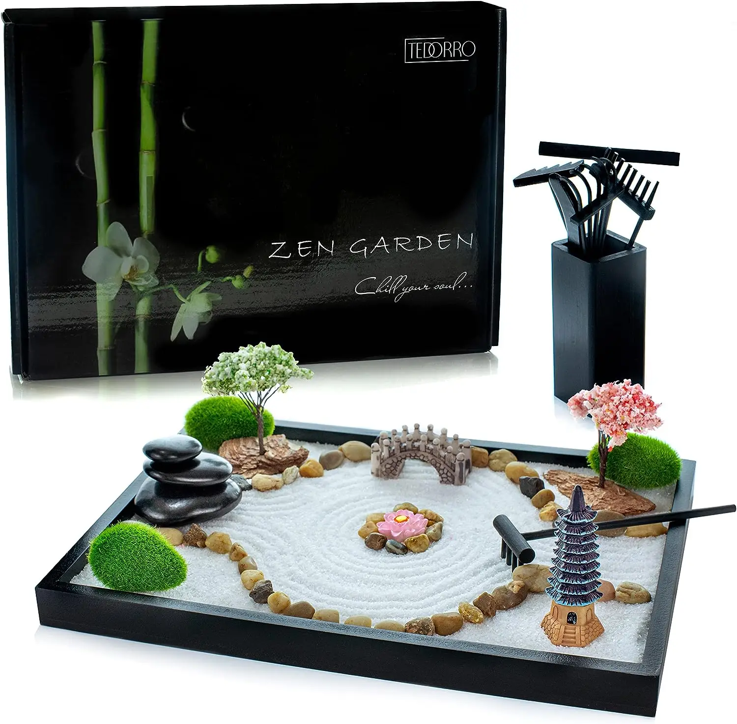 Zen Garden Tray Decor Meditation Accessories \u2013 Complete Sand Tray Therapy Kit Includes Zen Garden Sand, Zen Garden Rake, Ga
Zen Garden Tray Decor Meditation Accessories \u2013 Complete Sand Tray Therapy Kit Includes Zen Garden Sand, Zen Garden Rake, Ga