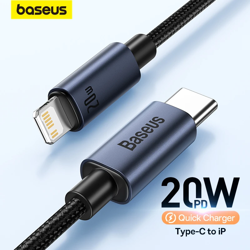 

Baseus PD 20W USB C Cable For iPhone 13 12 11 pro max iPhone Cable Fast Charging For iPhone X XR 8 USB Type C to lightning Cable