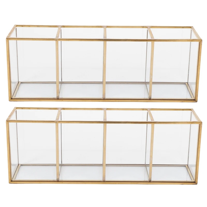 2X Nordic Gold Grid Glass Flip Storage Tank Box Luxury Cosmetics Storage Box Container Micro-Landscape Flower Room C
2X Nordic Gold Grid Glass Flip Storage Tank Box Luxury Cosmetics Storage Box Container Micro-Landscape Flower Room C
