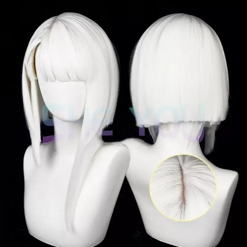 

Anime Cyberpunk Edgerunners Lucy Cosplay Wig Lucyna Kushinada Costume Accessory 45cm White Hair Heat Resistant Synthetic Wigs