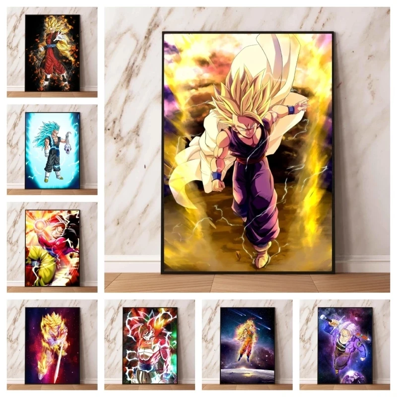 Dragon Ball Super Saiyan Oil Painting Kakarotto Posters Trunks Printed Wall Artwork Pictures Bedroom Cuadros With Frame 40x50cm
Dragon Ball Super Saiyan Oil Painting Kakarotto Posters Trunks Printed Wall Artwork Pictures Bedroom Cuadros With Frame 40x50cm