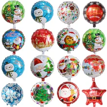 10pcs 18Inch Merry Christmas Foil Helium Balloons Santa Snowman Penguin Candy Theme Party Decoration Air Globos Kids Toy Supplie