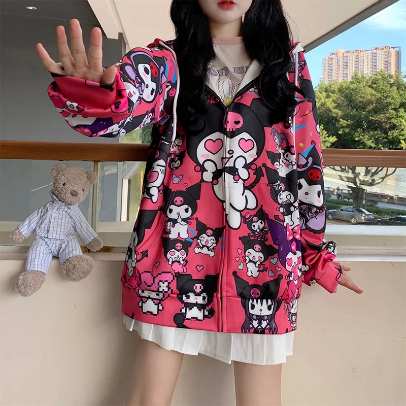 2022 Kawaii Cute Overcoat Sanrio Kuromi JK Coat Wild Hooded Sweater ins Anime Toys For Girls 
2022 Kawaii Cute Overcoat Sanrio Kuromi JK Coat Wild Hooded Sweater ins Anime Toys For Girls