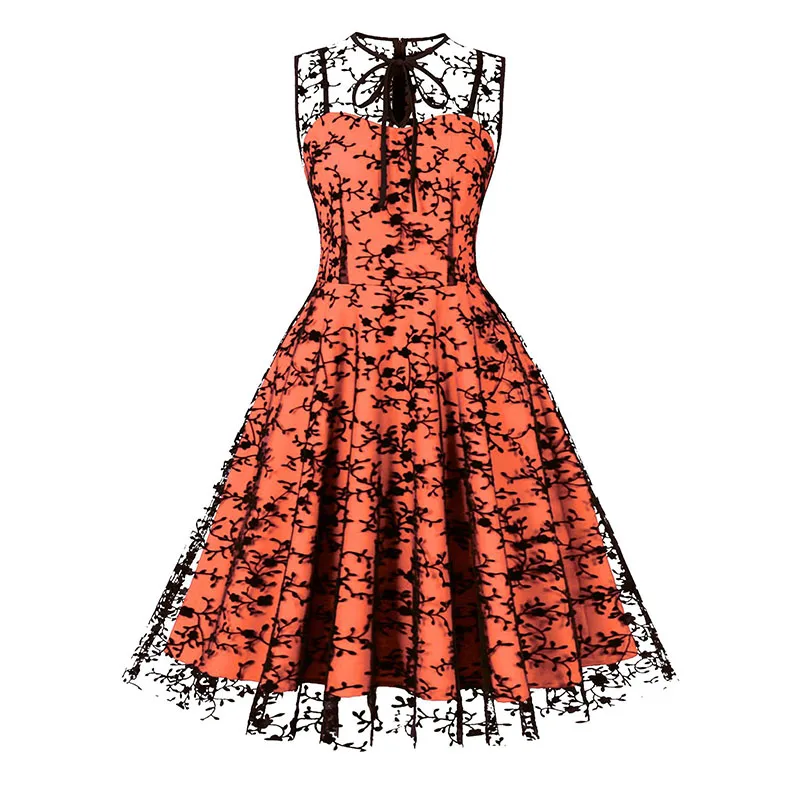 Vintage Print Mesh Embroidery Sleeveless Swing Mid Length Dress Women Summer 2023 New O Neck Lace Up High Waist Short Dresses
Vintage Print Mesh Embroidery Sleeveless Swing Mid Length Dress Women Summer 2023 New O Neck Lace Up High Waist Short Dresses