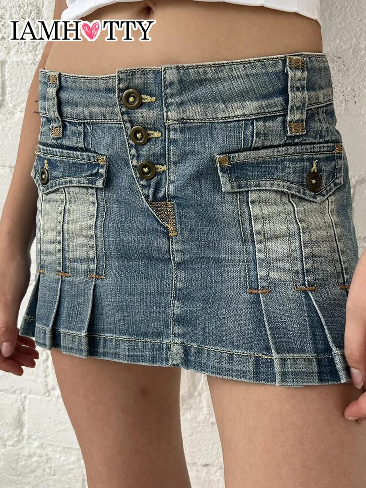 IAMHOTTY Low Waist Y2K Pleated Denim Skirt Fairycore Grunge A-line Shorts Cargo Skirts Vintage Casual Multi Pockets Outfit Chic
IAMHOTTY Low Waist Y2K Pleated Denim Skirt Fairycore Grunge A-line Shorts Cargo Skirts Vintage Casual Multi Pockets Outfit Chic