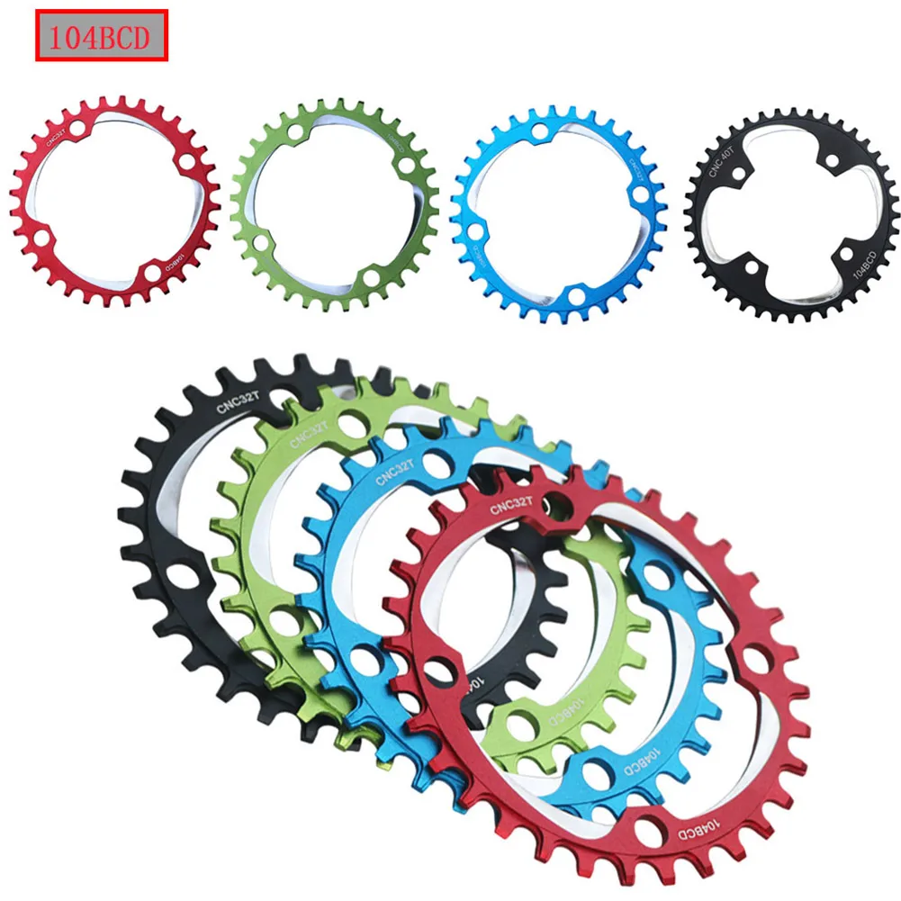 

104BCD Bicycle CNC Chainring Positive Negative Aluminum Alloy 30T/32T/34T/36T/38T Single Speed ​​Disc Round Narrow Wide Chainrin