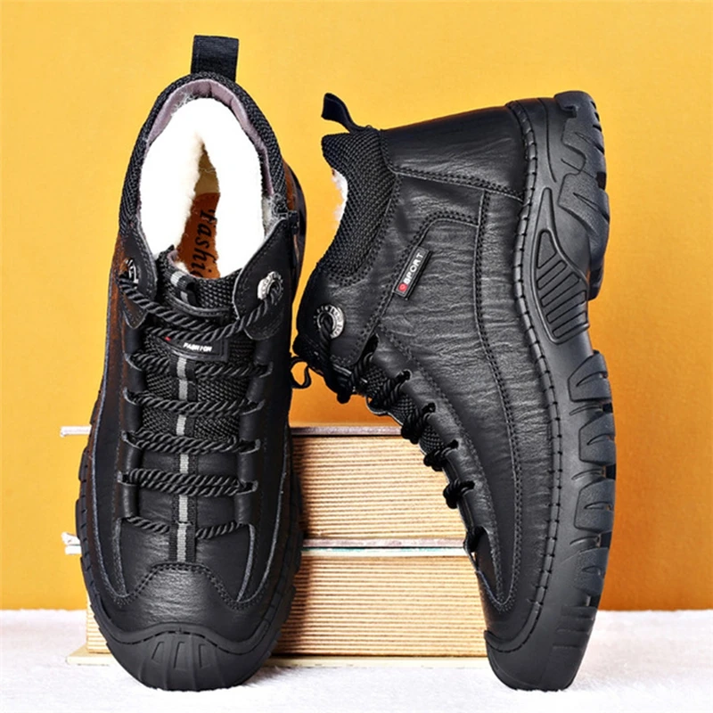 Men's Boots Botas Hombre Snow Ankle Boots Winter Warm Leather High Top Men's Shoes Large Size Wool Retro Casual
Men's Boots Botas Hombre Snow Ankle Boots Winter Warm Leather High Top Men's Shoes Large Size Wool Retro Casual
