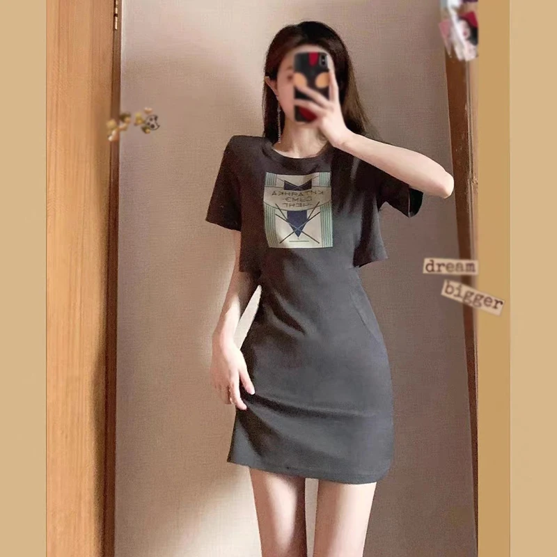 Summer Women Fake Two-Piece Slim Fit Dress Short A line Dress Printed Short-sleeved O-neck Casual Fashion Female Clothes
Summer Women Fake Two-Piece Slim Fit Dress Short A line Dress Printed Short-sleeved O-neck Casual Fashion Female Clothes