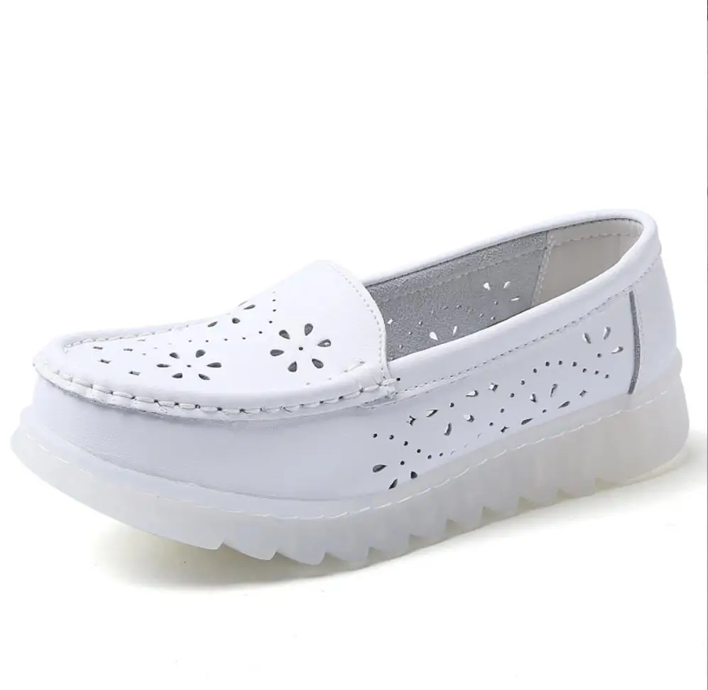 Summer Women Casual Shoes Genuine Leather Slip-on Flats Loafers Ladies Designer Sneakers Hollow Breathable Women's Nurse Shoes
Summer Women Casual Shoes Genuine Leather Slip-on Flats Loafers Ladies Designer Sneakers Hollow Breathable Women's Nurse Shoes