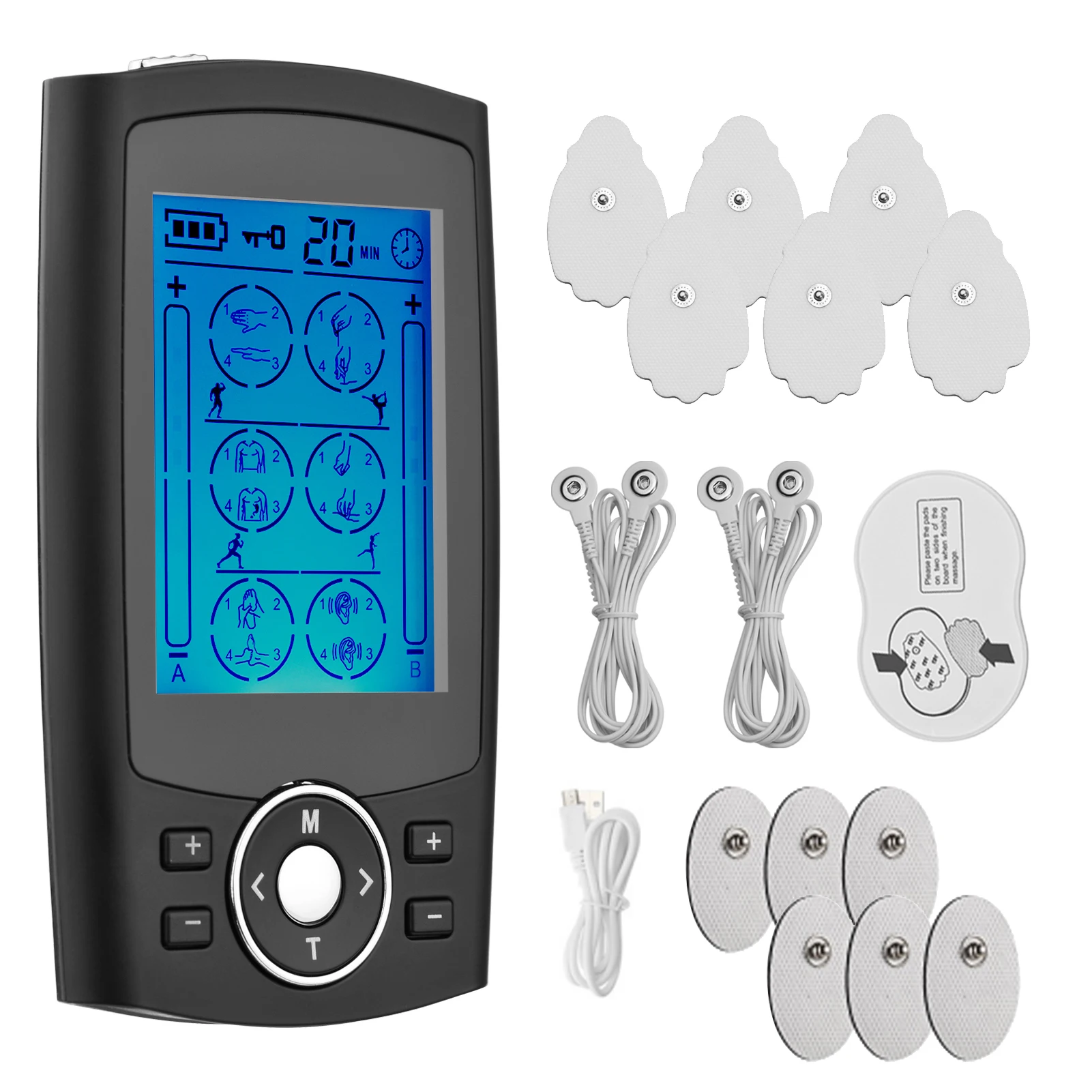 24 Mode Home Digital Meridian Massager Dual Channel Pulse Massager 20 Strength Levels 12 Patch with Palm Stick Elliptical Stick
24 Mode Home Digital Meridian Massager Dual Channel Pulse Massager 20 Strength Levels 12 Patch with Palm Stick Elliptical Stick