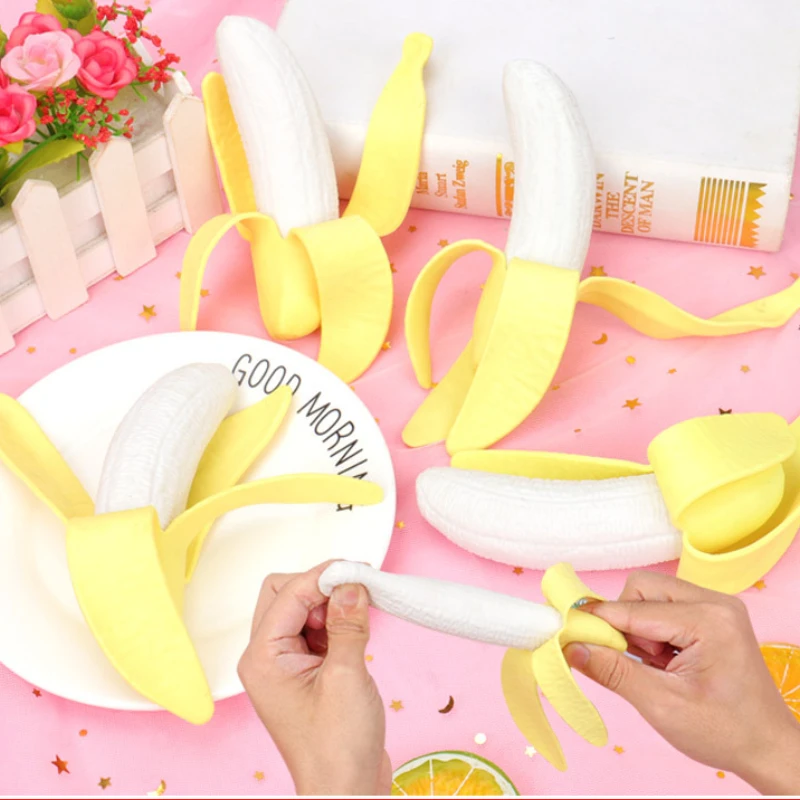

Elastic Simulation Peeling Banana Corn Squishy Slow Rising Squeeze Toys Mochi Healing Fun Stress Reliever Antistress Toy