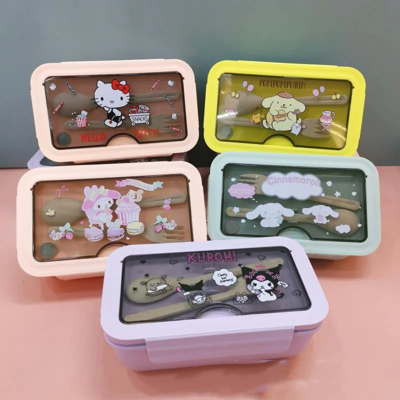 Kawaii Sanrio Lunch Box Hello Kittys Accessories Cute Beauty Cartoon Anime Plastic Divider Bento Box Portable Toys for Girl Gift 
Kawaii Sanrio Lunch Box Hello Kittys Accessories Cute Beauty Cartoon Anime Plastic Divider Bento Box Portable Toys for Girl Gift