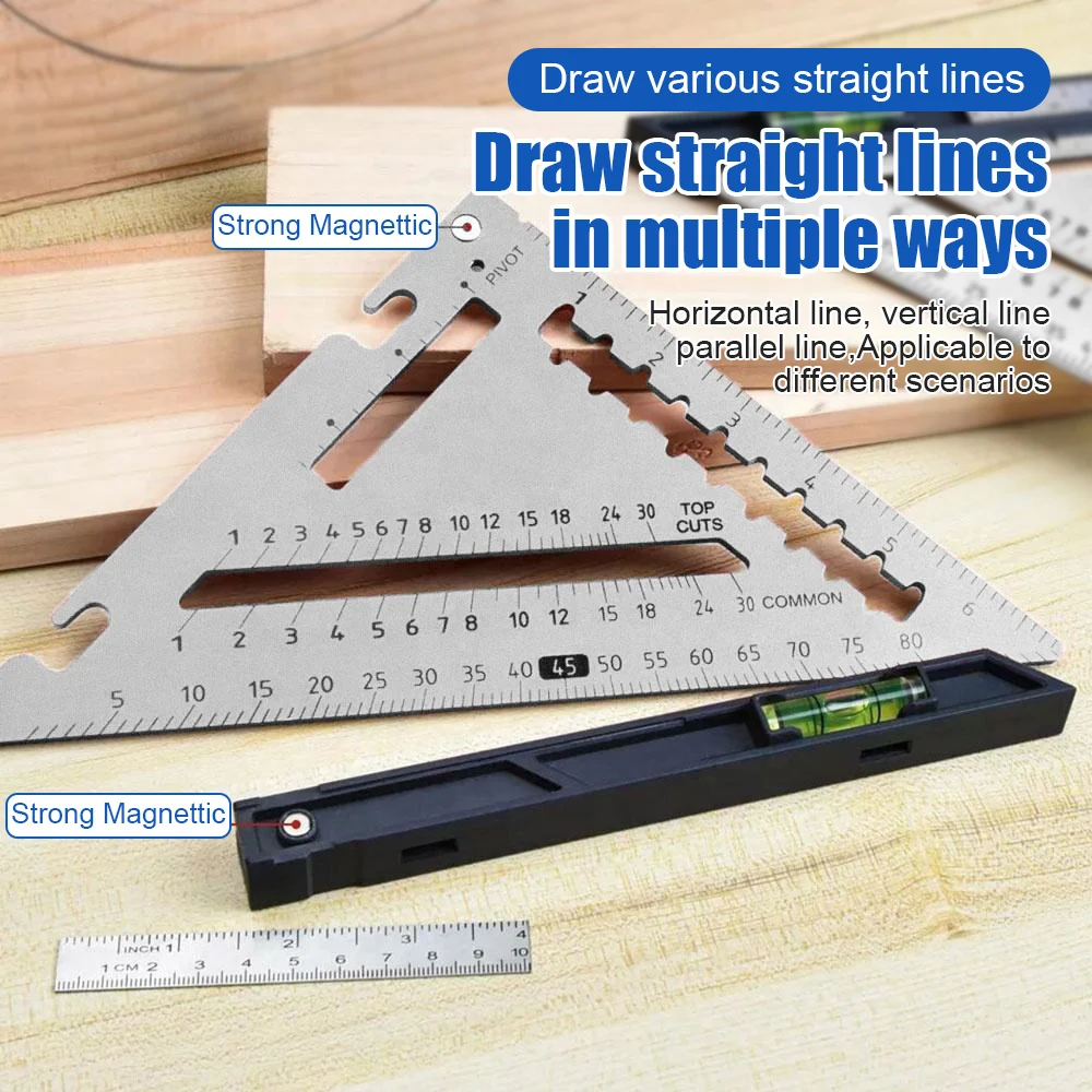 Tool Ruler Triangle Protractor Measuring Metric Metric Aluminum Angle 7inch Tool Protractor Alloy Angle Square Woodworking Speed 
Tool Ruler Triangle Protractor Measuring Metric Metric Aluminum Angle 7inch Tool Protractor Alloy Angle Square Woodworking Speed