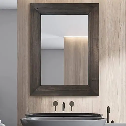 

Wood Mirror for Bathroom, 48" x 30" Wood Framed Mirror Farmhouse Style Bathroom Vanity Mirror, Vertical or Horizontal H